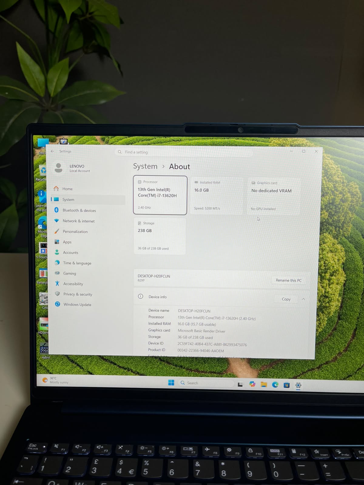 Lenovo IdeaPad Slim 5 16IRL8 | Core i7-13620H | 16GB RAM | 256GB SSD