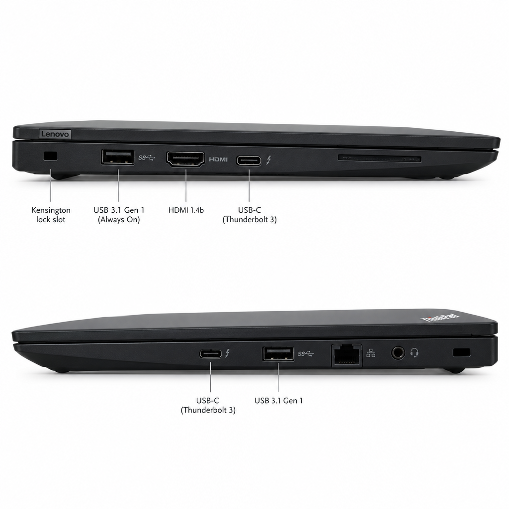 Lenovo ThinkPad T480s - Ports Side View